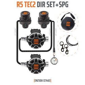 Automaty oddechowe Tecline R5 TEC2 z manometrem Twin set