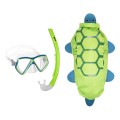 zestaw dziecięcy maska i fajka mares combo zoo żółw zielony.jpg