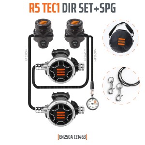 Automat oddechowy Tecline R5 TEC1 DIR Set z manometrem - zestaw