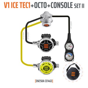 Automat oddechowy Tecline V1 ICE TEC1 + oktopus + konsola 2 el. - zestaw